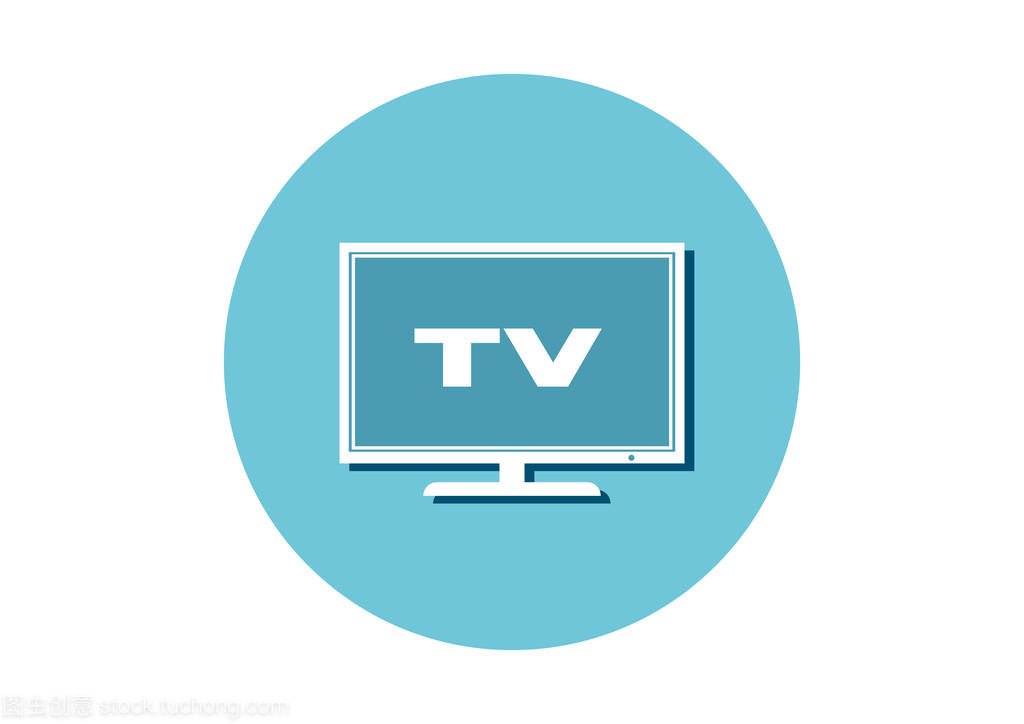 白色背景上的电视图标 从象征到界面的简约美学